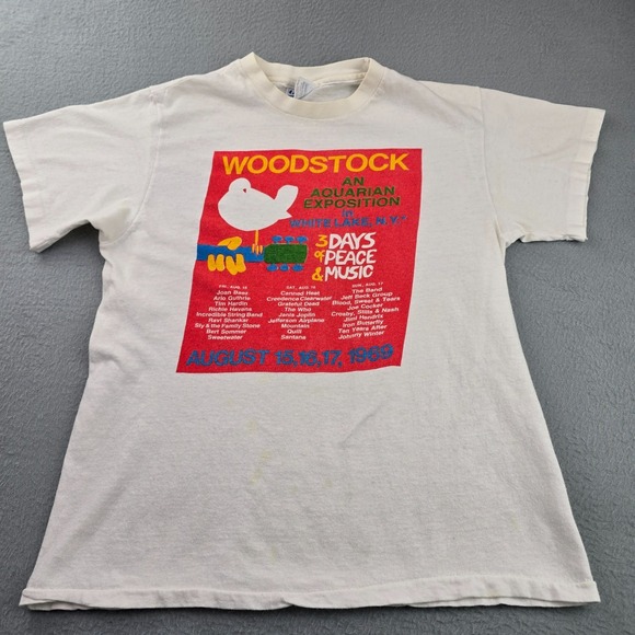 Hanes Other - Vintage STAINS Woodstock 1969 Festival T-Shirt Hanes Single Stitch Medium USA